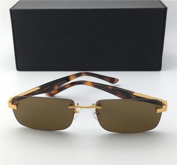Новая мода Men Designer Солнцезащитные очки Artist I Metal Square Rimless Frade Glasses Классический винтажный стиль высший качество с CA1144950