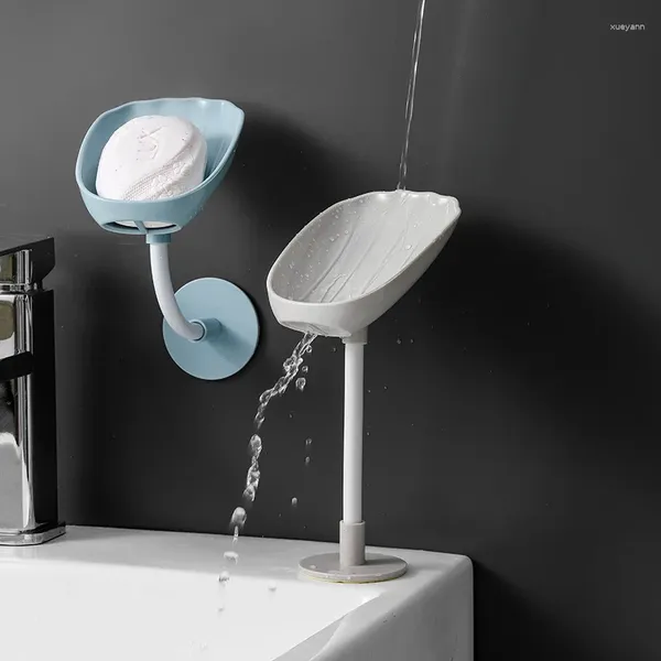 Set di accessori da bagno Portasapone mobile a ventosa montato a parete Drenaggio Punzonatura Piatto da bagno domestico gratuito