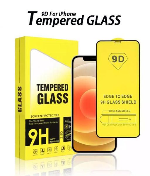 Protetores de tela de capa completa Glass para iPhone 11 Pro Max 12 13 min 8 7 6 mais xr xs CLEAR 9H Case 4579034