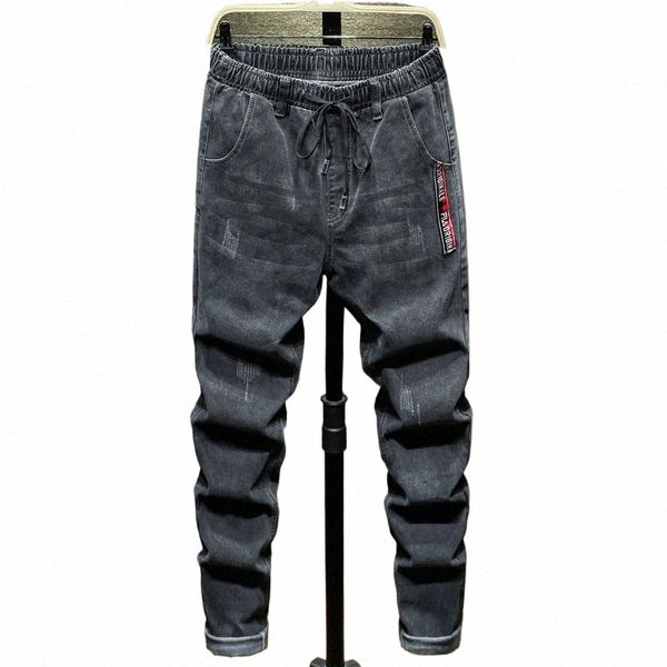 Designer Plus Size 9XL 10XL Jeans per uomo Elastico in vita Pantaloni larghi e comodi casual Harem Pantaloni in denim blu nero 61j0 #