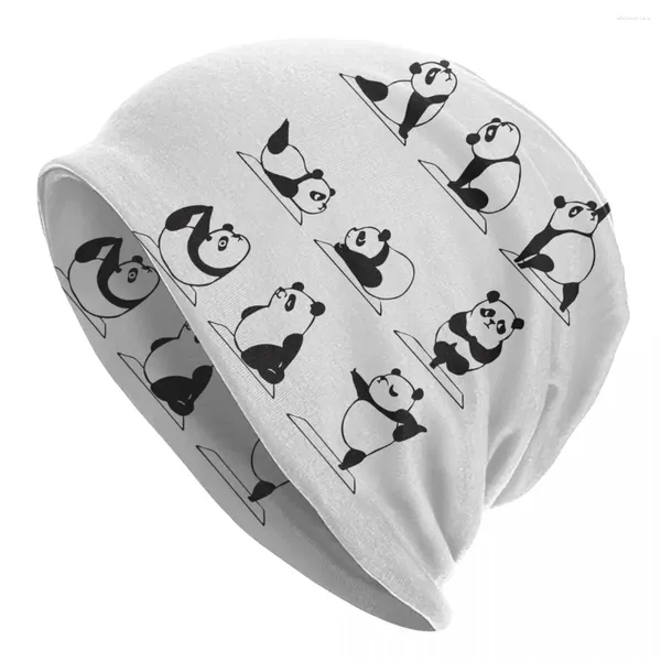 Berretti Panda Yoga Orso Simpatico animale Skullies Berretti Cappello Berretto estivo unisex da strada Cappelli caldi a maglia a doppio uso