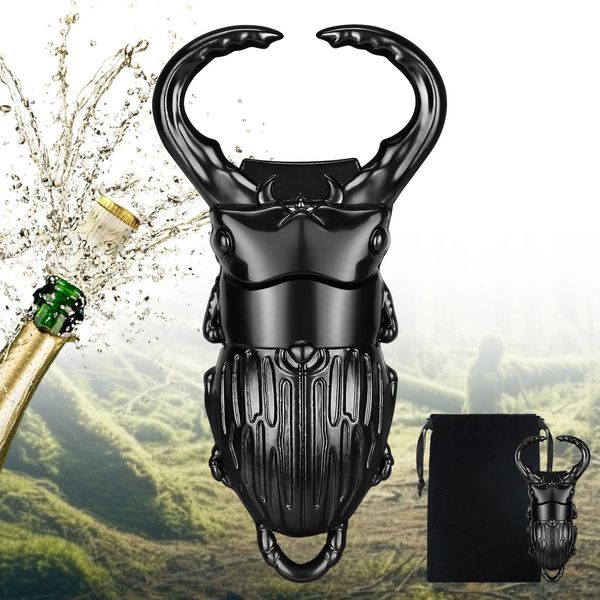 Lkkcher Beetle Design Bottle abridor de garrafa de cerveja Conjunto de presentes para homens menino Idéia original Bar Corkscrew Ferramentas de cozinha Decoração de gadgets 240315