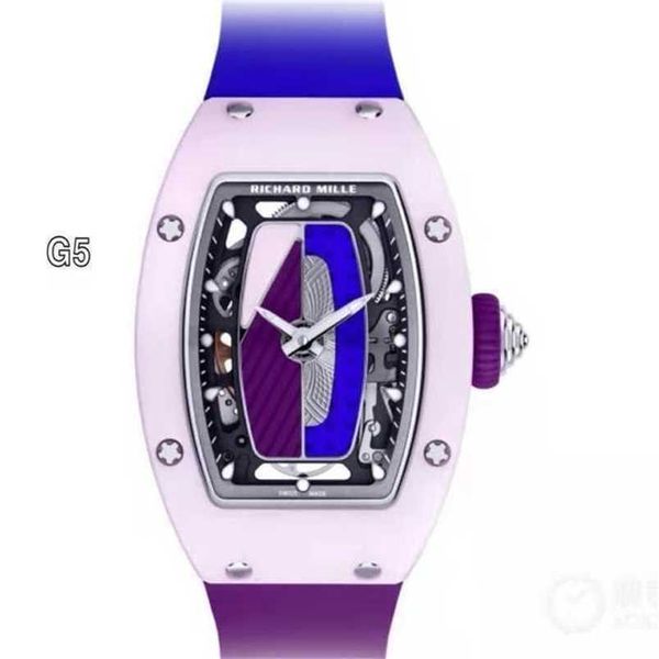 RichrsMill Relógio Suíço VS Fábrica Fibra de Carbono Série Automática Feminina RM07-01 312 Quarenta e Cinco Pontos Cinco Quatorze00AYFYAM