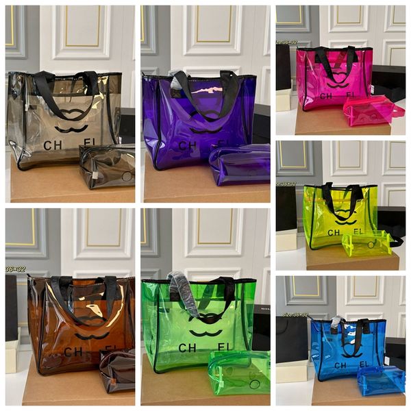 Jelly Candy Color Strandtaschen für Damen, Designer-Tasche, Sommerkapazität, große Einkaufstasche, Damen-Druckbrief, durchsichtige Handtasche, Einkaufstasche