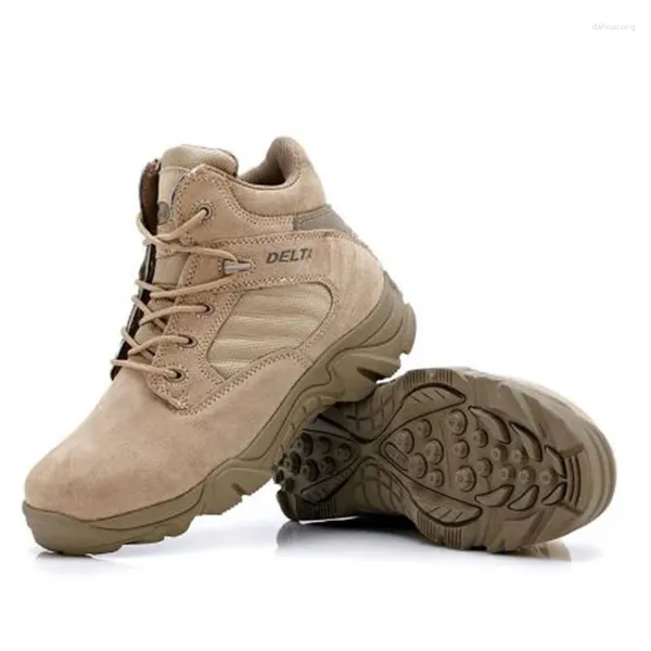 Обувь для фитнеса, уличная осенне-зимняя рабочая обувь с низким берцем, армейская водонепроницаемая тактическая мужская обувь на шнуровке с высоким берцем, прогулочная обувь для боевого скалолазания в пустыне