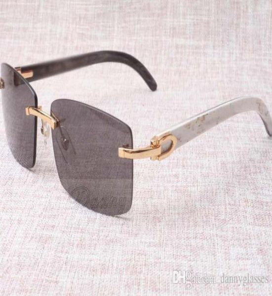 Rahmenlose Sonnenbrille Brille 3524012 Natural Mix Ochsenhorn Männer und Frauen Sonnenbrillen Brillen Brillen 5618140mm6512003