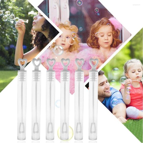 Garrafas de armazenamento festa casamento sabão bolha água amor coração forma jogando garrafa transparente tubo vazio brinquedos do miúdo