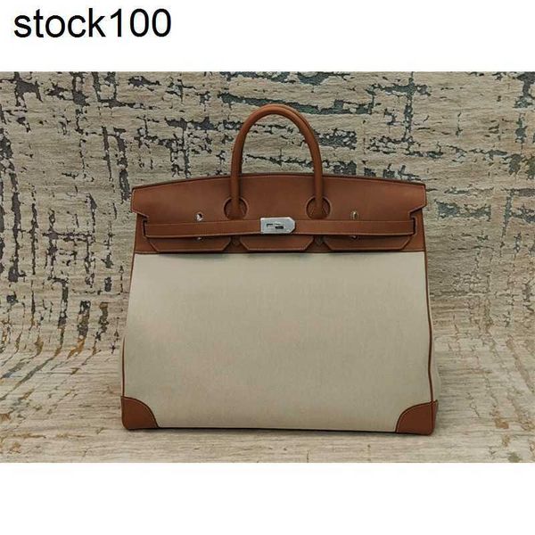 Luxus große Hac-Handtasche 50 cm Mann Totes Designer für Männer Toppest vollständig handgefertigte Qualitäts-Geldbörse Leder + Leinwand Wachsliniennähte Großhandel Bk Echtes Leder JMO1