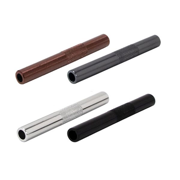 Buntes 70-mm-Metallraucher-Handpfeifenspender-Zubehör Sunff Snorter Tube Toccbao Handpfeifen-Stift-Stil Sniffer Aluminium Snuffs Snorter Dab Rig