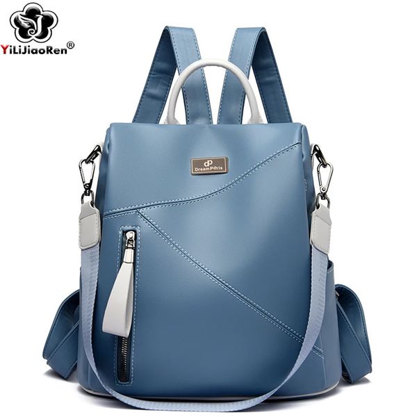 Famosa marca de couro bagpack para meninas saco escolar moda mochila feminina viagem ombro designer daypack senhoras sac a dos 240323