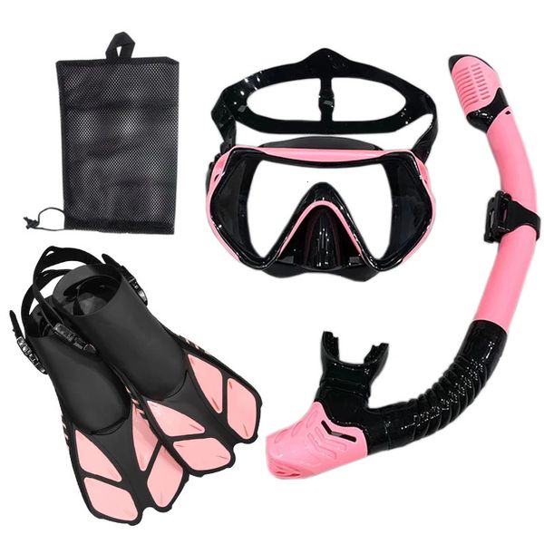 Máscara de mergulho com snorkel e óculos de natação conjunto de tubo adulto unissex 240321