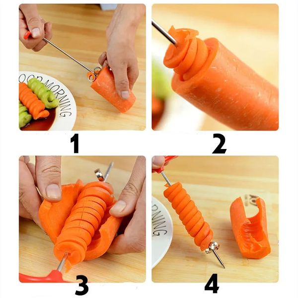 Yeni 2024 Kesici Bıçaklar Breaver Bıçağı Mutfak Aksesuarları Manuel Roller Spiral Turp Patates Araçları Sebze Meyve Oyma