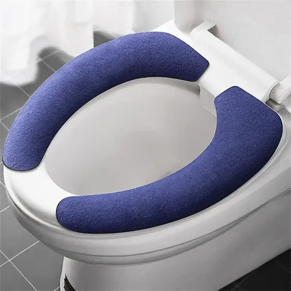 Tuvalet koltuğu kapaklar 1pcs evrensel kapak yumuşak wc macun yapışkan ped yıkanabilir banyo ısıtıcı kapak yastığı katı