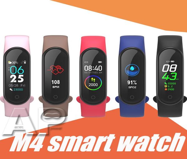 M4 Akıllı Bileklikler Bilezik Fitness Tracker Sport Smartwatch 096 inç Kalp Hızı Perakende Paketleme ile Kan Basıncı1678018