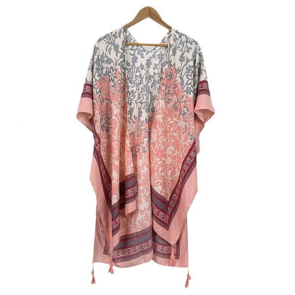 Poncho estivo in cotone Sciarpa con stampa protezione solare Sciarpa da spiaggia con protezione solare per donna per vendita all'ingrosso