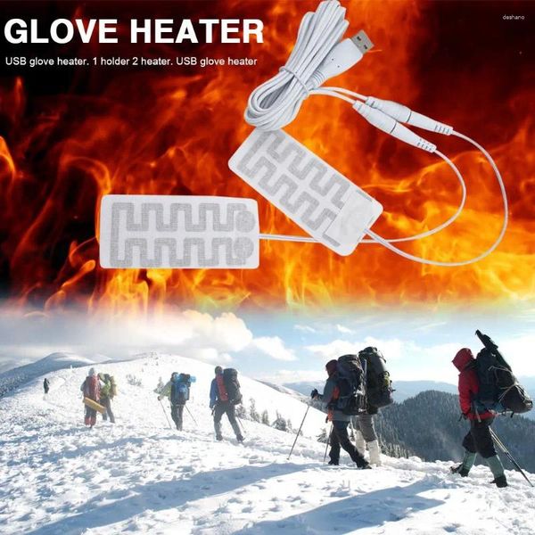 Teppiche Kleidung Heizkissen Kohlefaser Elektrische Handschuhe Heizung Wasserdichtes Fieberblatt USB-Aufladung für kaltes Wetter