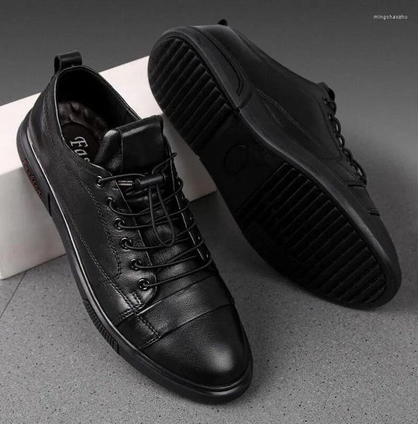 Sıradan ayakkabılar klasik beyaz spor ayakkabılar erkekler deri erkek dantel-up orijinal daireler moda Kore basit ayakkabı boyutu 47