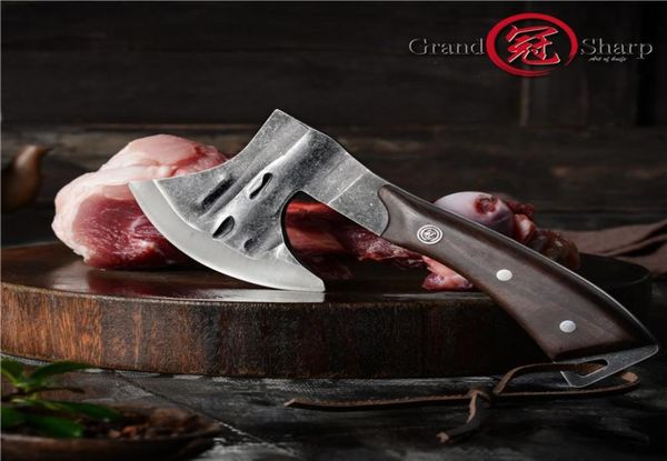 Machado forjado artesanal, faca de cozinha, faca de chef, cortador de carne, ferramentas de açougueiro, machado tático tomahawk, ferramentas ao ar livre 7406005