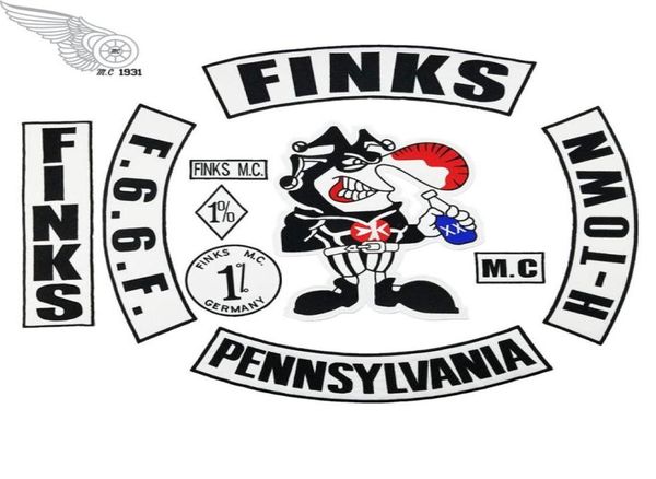 FINKS ALEMANHA MC Ferro em patches bordados motocicleta motociclista remendo grande tamanho traseiro para jaqueta colete crachá rocker personalizado 10 peças 3132418