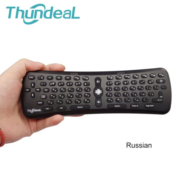 Tastaturen 6 Achse 2,4 GHz Wireless Gyroscope Mini Russian Air Maus T6 Tastatur für PC/Android Smart TV -Box/Windows -Fernbedienung Russisch
