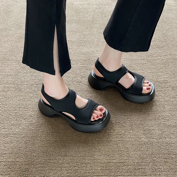 Sandali piattaforma sandali donne 2022 estate nuova moda spessa follia traspirata in filo eugene in rete magia pasta sandali romani