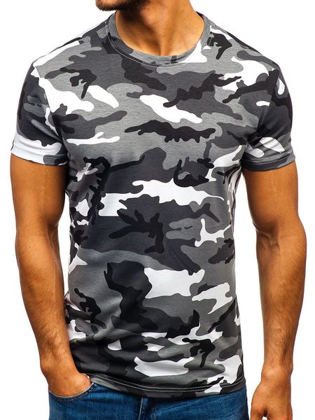 New Summer Fashion camuffamento t-shirt da uomo Casual O-Collo in cotone streetwear t-shirt da uomo Gym manica corta maglietta top G008 CY200515 003