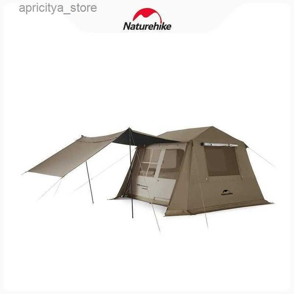 Tende e rifugi Naturehike Village 6.0 Ridge Titanium Gomma nera Tenda ad apertura rapida Tenda da campeggio esterna Tenda da cabina antipioggia e impermeabile24327