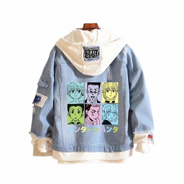 Killua Zoldyck Denim Jacket Hoodie Hoodie Hunter x Hunter Hisoka Hoodies yoyo Sweat Jeans Cool Killua Zolodik Pigturine Unisex Y2PA#