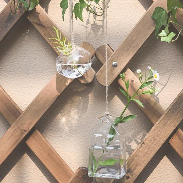 Vasos plantadores de vidro parede pendurado plantas de ar planta titular hidroponia sistema crescente vaso terrários recipiente