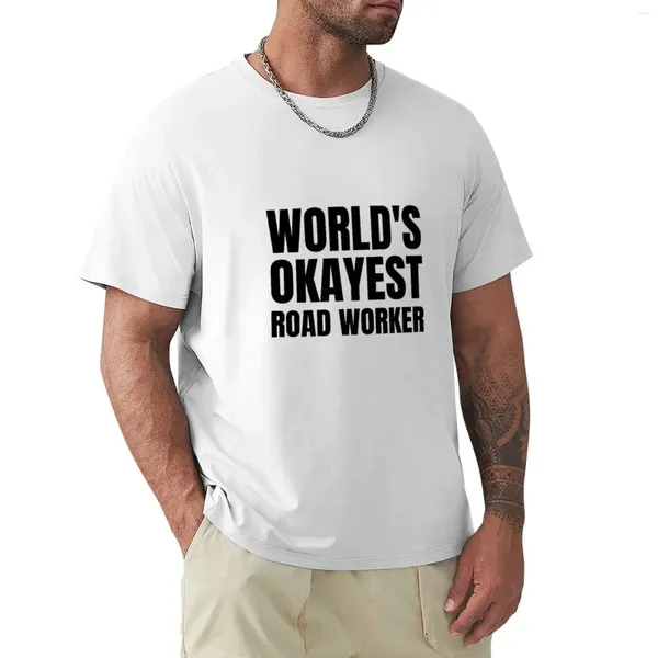 Polos masculinos O melhor trabalhador de estrada do mundo T-shirt em branco Camisetas gráficas Blacks Heavyweights Roupas para homens