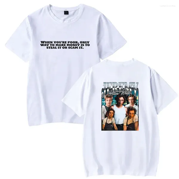 Homens Camisetas Jeremy Allen Branco T-shirt Estrela Unisex Crewneck Manga Curta Tee Homens Mulheres Streetwear Tops Roupas de Moda
