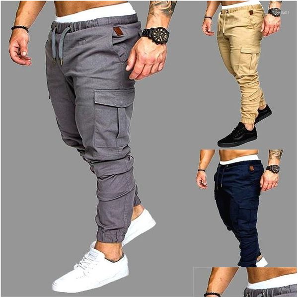 Pantaloni da uomo Pantaloni casual da uomo Pantaloni sportivi Hip Hop Moda Jogging Pantaloni fitness Pantaloni sportivi Palestra per uomo Consegna drop Abbigliamento Coagulo Dhi4J