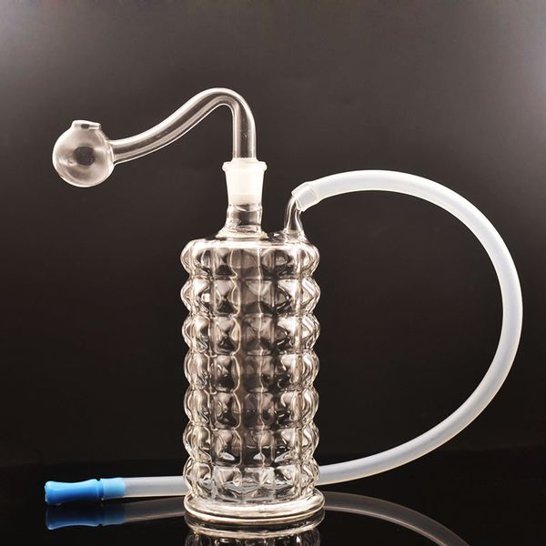 Narghilè all'ingrosso Piccolo bruciatore a nafta Bong Creativo design in cristallo 3D Bubbler Ash Catcher Fumatori Tubi dell'acqua Dab Rig con 10mm Maschio Bruciatore a nafta Accessori per tubi