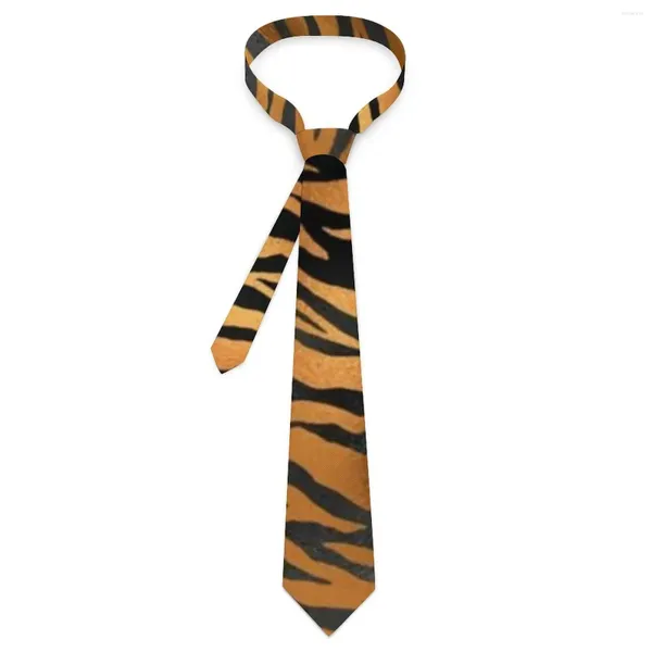 Fliegen Tiger Print Streifen Krawatte Glamour Schwarz und Gold Alltagskleidung Party Hals Männer Frauen Elegante Krawatte Accessoires Design Kragen