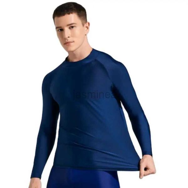 Roupa de banho masculina Rash Gusrd Camisas de compressão Protetor solar Natação Surf Mergulho Camisetas adequadas para boxe Taekwondo Jiu-Jitsu esportes 24327