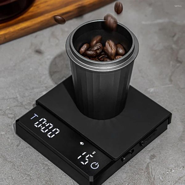 Strumenti di misurazione Piccola bilancia per caffè espresso Mini timer intelligente Bilancia USB 2 kg/0,1 g G/oz/ml Uomo Donna Regalo Peso digitale Cucina