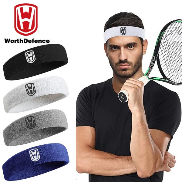 Worthdefence Fascia per il sudore in cotone per atletica Fasce elastiche Donna Uomo Basket Sport Palestra Fitness Fascia per il sudore Pallavolo Tennis 240322