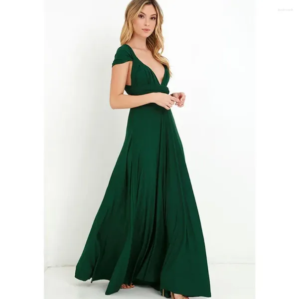 Abiti casual Donne sexy Boho Maxi Club Dress Fasciatura rossa Festa lunga Multiway Damigelle d'onore Convertibile Infinity Robe Longue Femme 2024