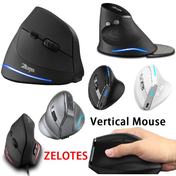 Mouse Mouse wireless 2.4G Mouse verticale ottico regolabile Mouse USB ricaricabili per computer portatile Accessori per PC desktop