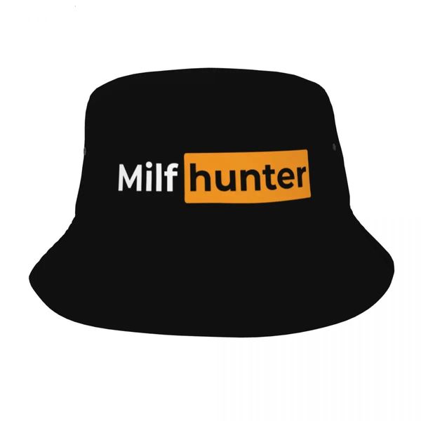 Engraçado milf caçador balde chapéu primavera headwear coisas bonés de pesca para esporte ao ar livre unisex bob leve 240320
