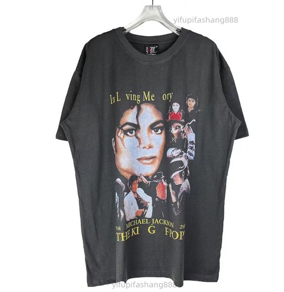 Michael souvenir edition t shirt designer homens tshirt ess mulheres roupas hellstar camisa biebe homem manga curta tops tees banda de rock vintage gráfico tee manson