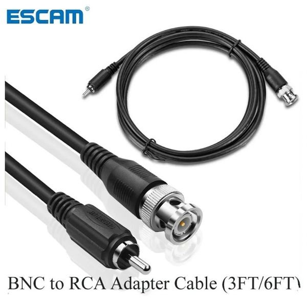 Кабель-адаптер BNC-RCA (3 фута/6 футов) Коаксиальный разъем BNC-папа RCA RG59U для аналоговых камер видеонаблюдения, систем DVR