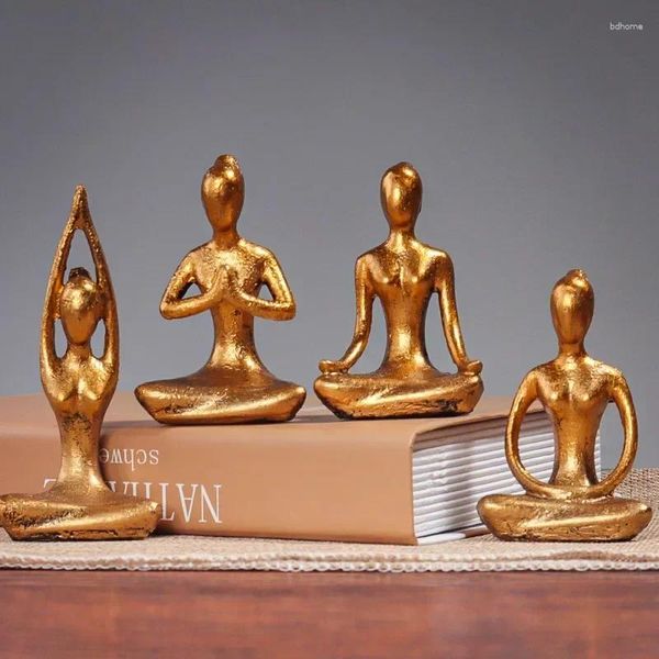 Dekorative Figuren, abstrakte Kunst, Meditation, Yoga-Pose, Figur, Statue, Kunstharz, Damenfigur, Heimdekoration, Zubehör, Büro, Schreibtischdekoration