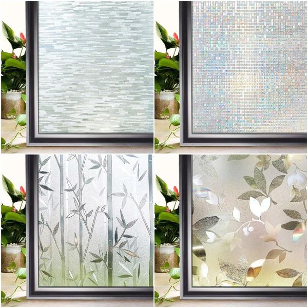 Adesivos de janela 3d filme semi transparente privacidade decoração adesivo livre adesivo de vidro estático cozinha escritório banheiro
