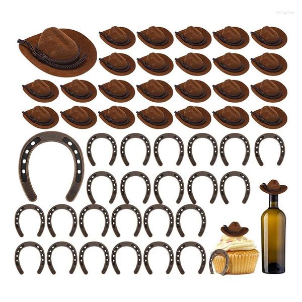 Deko-Figuren, 48-teilig, Western-Cowboy-Dekorationsset zum Basteln, Hufeisen-Dekoration, Hochzeit, Vintage-Ornamente