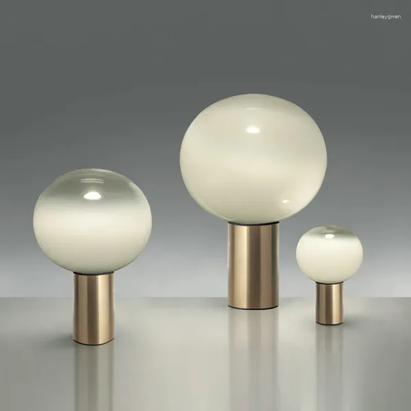 Tischlampen Postmodern Nordic Kreative Einfache Mode Runde Glas Wohnzimmer Probe Schlafzimmer Nachttisch Dekoration EL Lampe