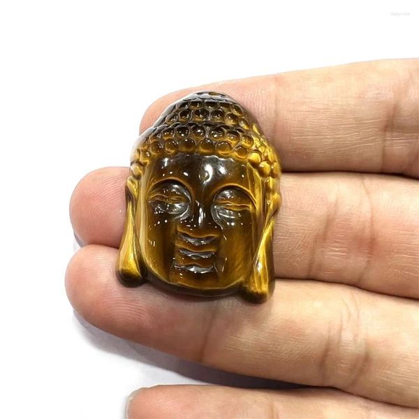 Collane con ciondolo Pietra occhio di tigre intagliato Buddha Pietre preziose di cristallo religiose Intaglio Fascino Buddismo fortunato Regalo Guarigione Reiki