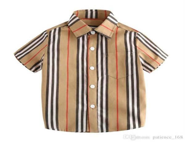 Camisa para meninos 2019 INS estilos de verão menino camisa infantil manga curta gola virada para baixo estampa despojada infantil causal 100 algodão todos os jogos sh9665213