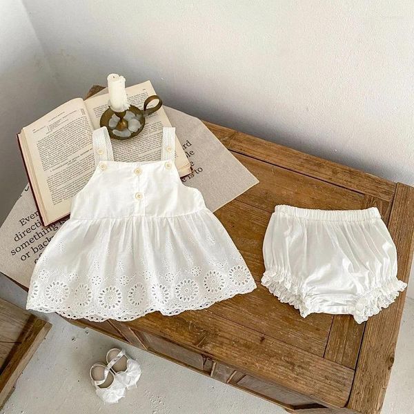 Kleidungssets INS Sommer Baby Mädchen Kleidung Set 0-3Years Geborene Kinder Einfarbig Ärmellose Tank Tops Bloomer Shorts 2PCS Baumwolle Outfits Anzug