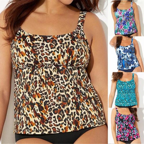 Costume da bagno da donna Fast Ship Plus Size 4XL Costume da bagno diviso Tankini con fasciatura sexy a pois grandi con stampa leopardata